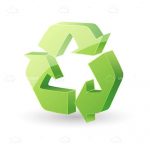 Green Recycle Icon with Unidirectional Arrows